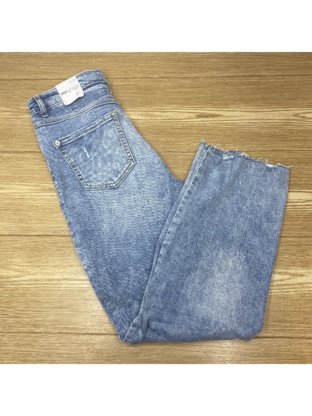 INC Womens Jeans Vintage Straight Leg Distressed Cut Off Denim Pants 8/29